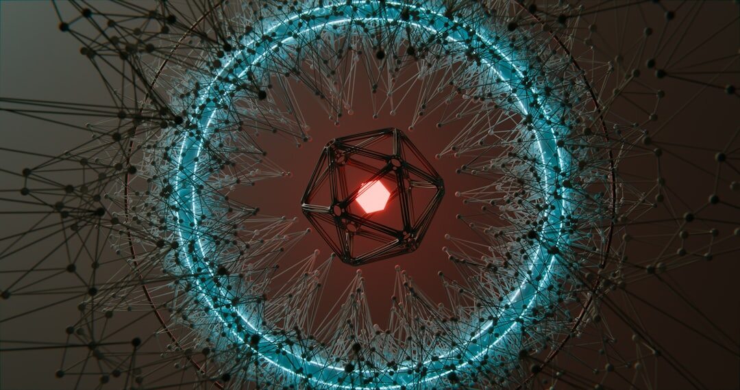 AI neural network visualization with glowing blue nodes