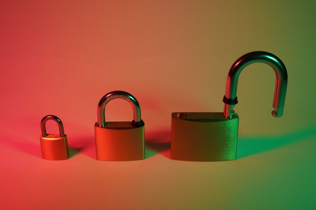 Cybersecurity concept with digital lock and binary code